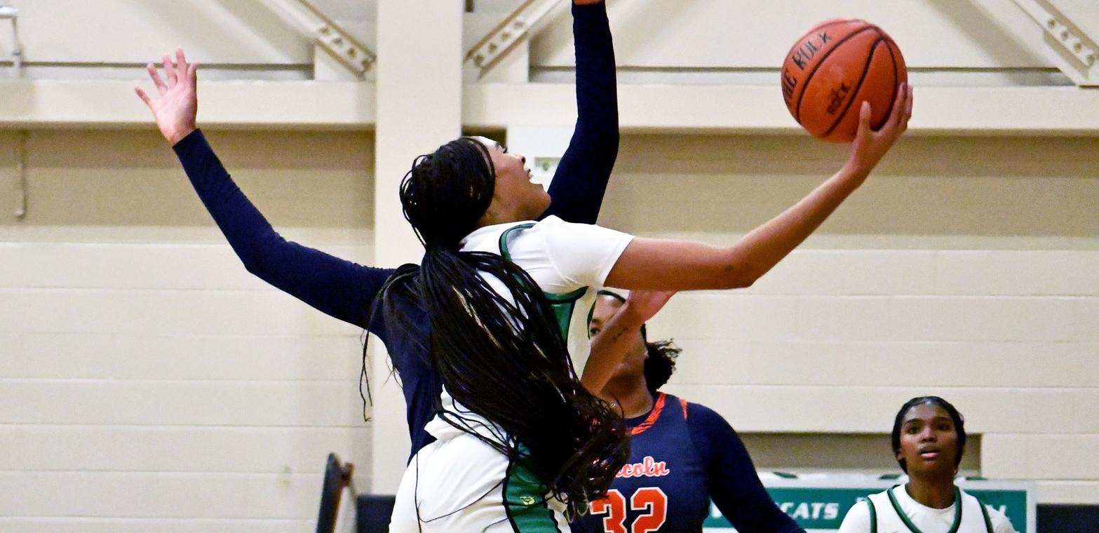 File photo of Jasmine McDuffie who scored a career high 27 points at West Chester. Copyright 2024; Wilmington University. All rights reserved. Photo by Alea Javorowski. November 13, 2024 vs. Lincoln (Pa.).