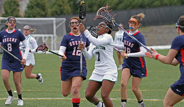 Copyright 2017; Wilmington University. All rights reserved. Photo of one of Lashay Ross' four goals on the day, taken by Frank Stallworth.