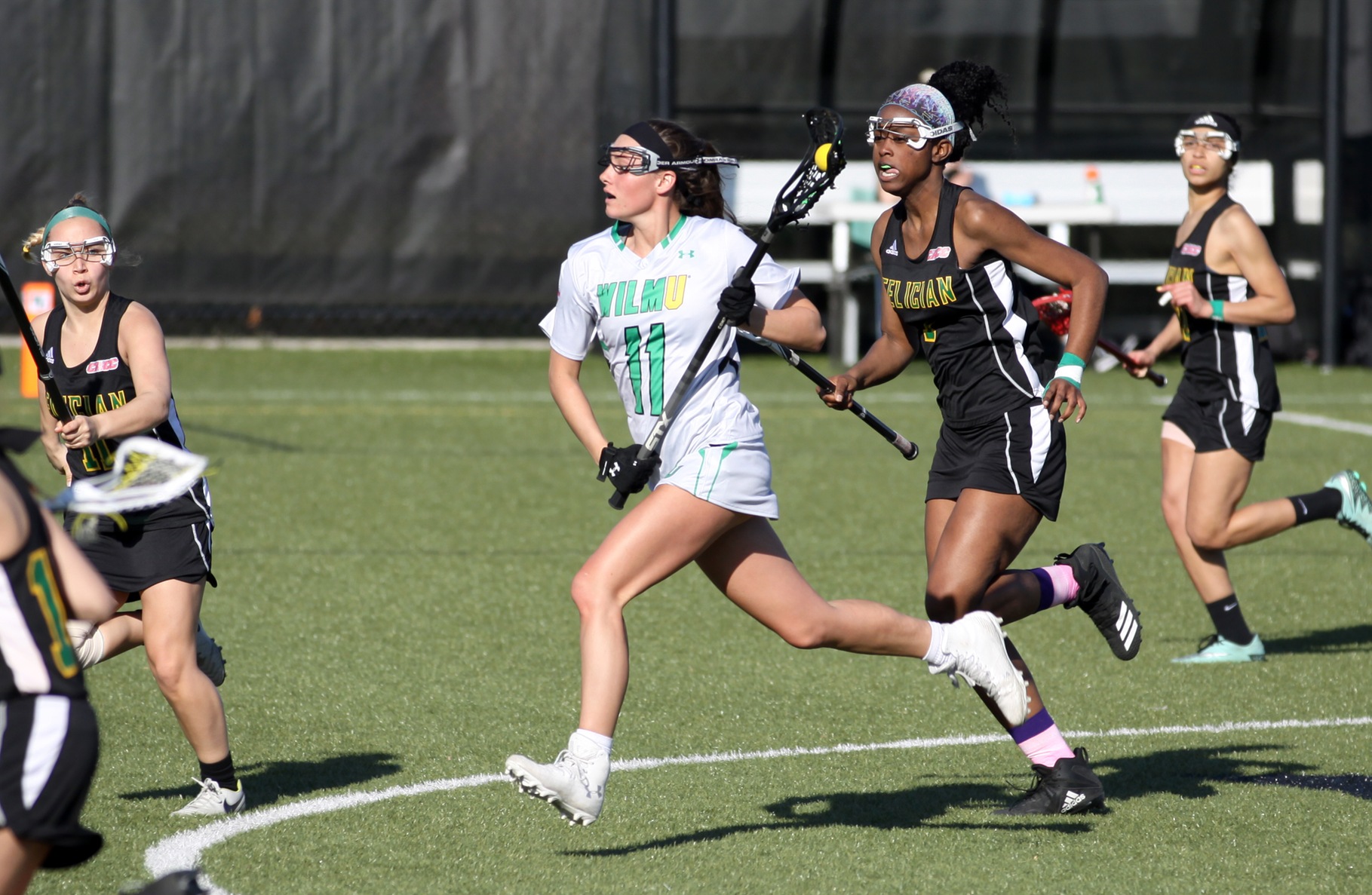 Copyright 2019; Wilmington University. All rights reserved. Photo of Delaney Steele who led the Wildcats with 4 goals and six assists for 10 points against Felician. Photo by Katlynne Tubo. April 3, 2019 vs. Felician