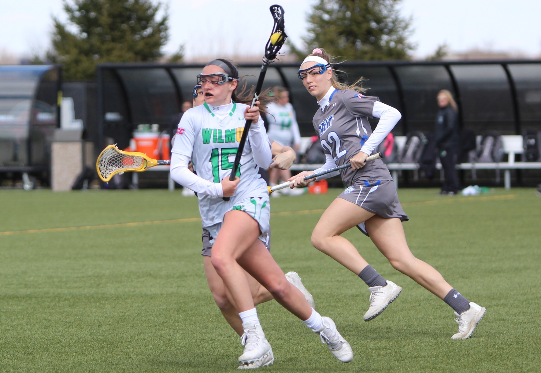 Copyright 2019; Wilmington University. All rights reserved. File photo of Brooke Siebert who helped lead the Wildcats with three goals, five ground balls, five draws, and three caused turnovers at Dominican. Photo by Samantha Kelley. March 16, 2019 vs. #22 NYIT.