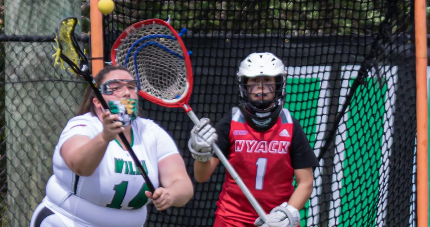 File photo of Maddie Day who scored 4 goals against Georgian Court. Copyright 2021; Wilmington University. All rights reserved. Photo by Stephen Duncan. April 17, 2021 vs. Nyack.