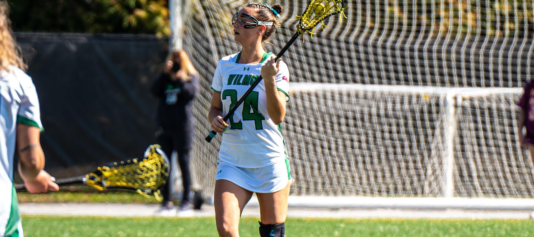 File photo of Makenzie Stritzinger who scored the game-winner with 3:01 to play against Jefferson. Copyright 2024; Wilmington University. All rights reserved. Photo by Giovanni Badalamenti. March 16, 2024 vs. Post.