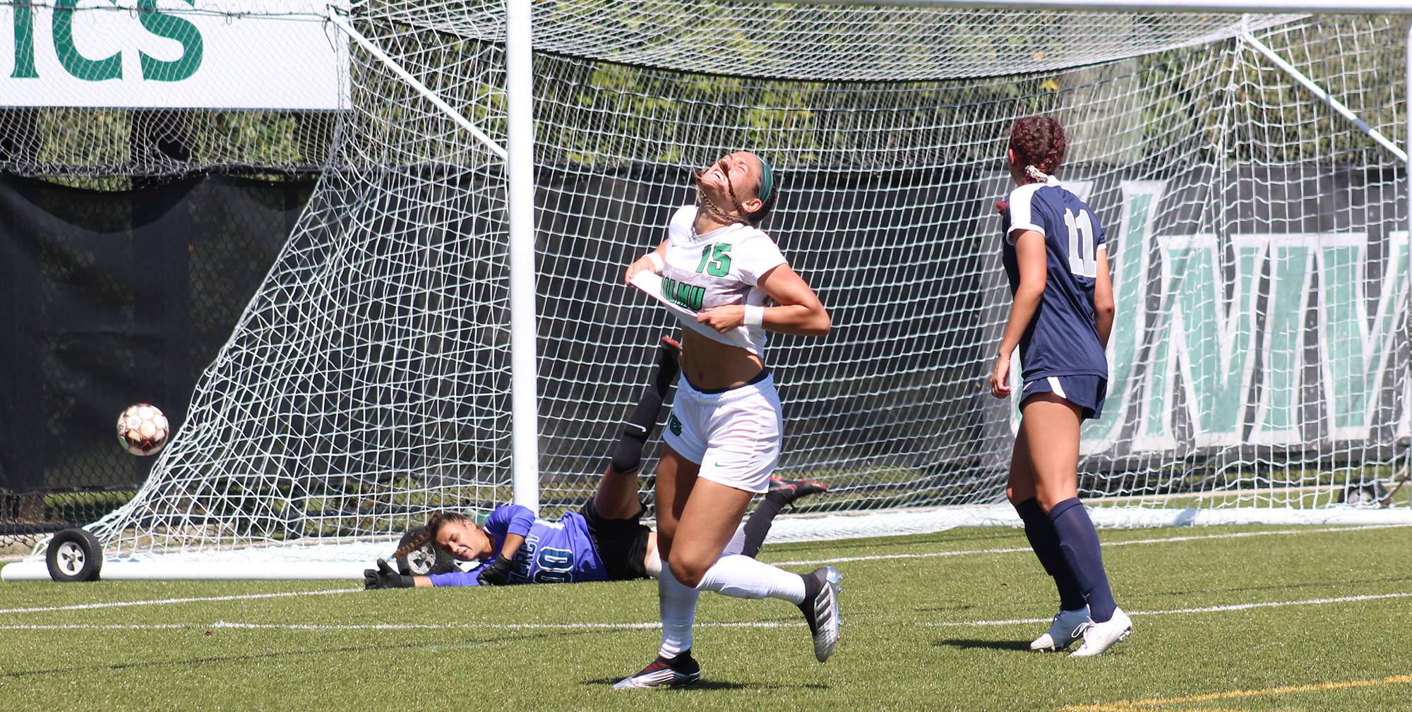 Photo of Cassidy McErlain with a good chance in the first half against Mercy. Copyright 2019; Wilmington University. All rights reserved. Photo by Trudy Spence. Sunday, September 15, 2019 vs. Mercy.