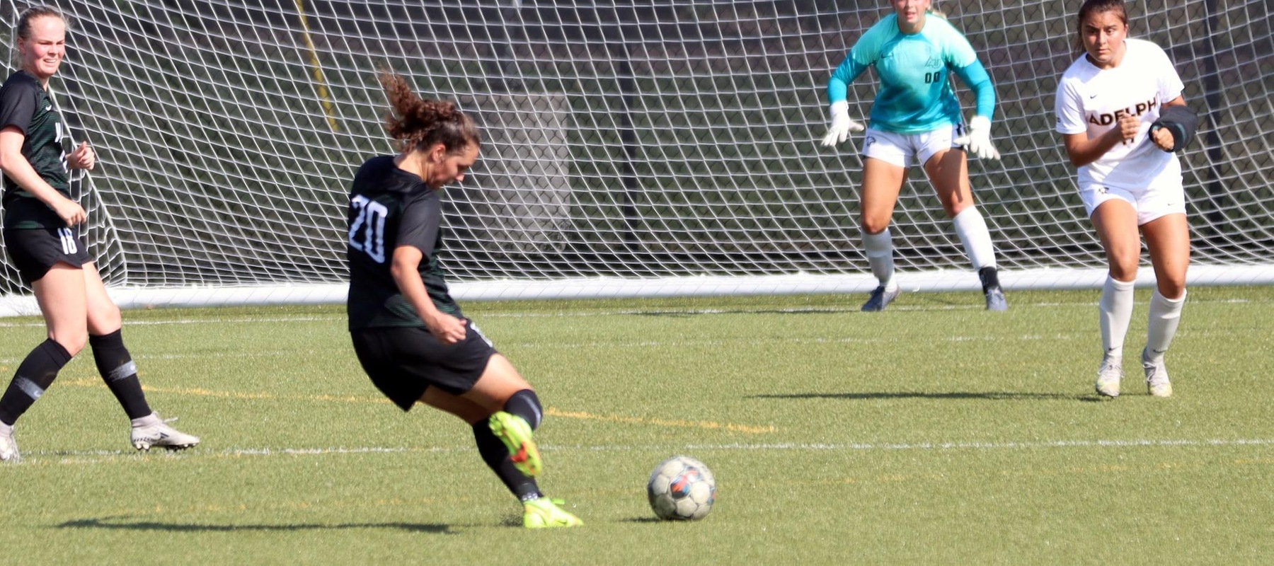File photo of Samantha Emmi who scored two goals at Chestnut Hill. Copyright 2022; Wilmington University. All rights reserved. Photo by Dan Lauletta. August 28, 2022 vs. Adelphi.