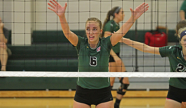 Harris' Strong Play at the Net Leads Volleyball to Sweep of Concordia