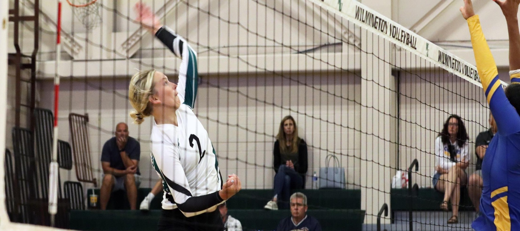 File photo of Heather Pedrick who finished with 13 kills and 29 digs against Chestnut Hill. Copyright 2022; Wilmington University. All rights reserved. Photo by Dan Lauletta. September 10, 2022 vs. New Haven.