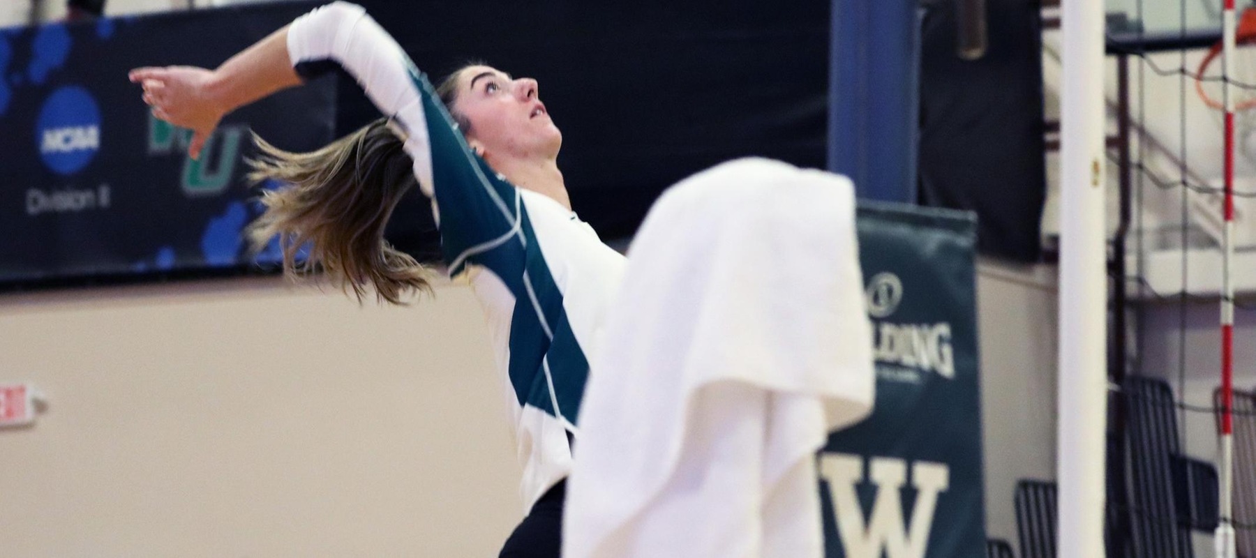 File photo of Kacey Affrunti who led the attack with 11 kills while hitting .500 against Georgian Court. Photo by Dan Lauletta.