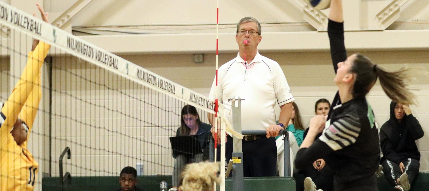 File photo of Kacey Affrunit who had 12 kills without an error against Felician. Copyright 2022; Wilmington University. All rights reserved. Photo by Dan Lauletta. October 6, 2022 vs. Pace