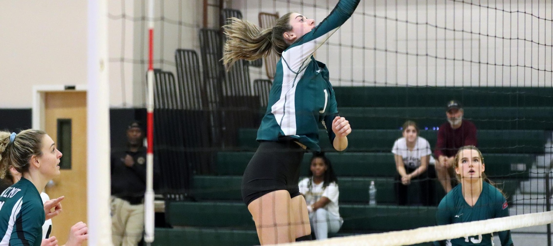 File photo of Kacey Affrunti who had 15 kills and 9 blocks at Georgian Court. Copyright 2022; Wilmington University. All rights reserved. Photo by Dan Lauletta. October 8, 2022 vs. Bloomfield